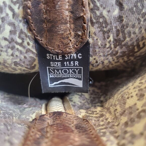 Smoky Mountain Leather Boots Cowboy Western Floral Pattern Kids Girls 11.5 R - Picture 9 of 11